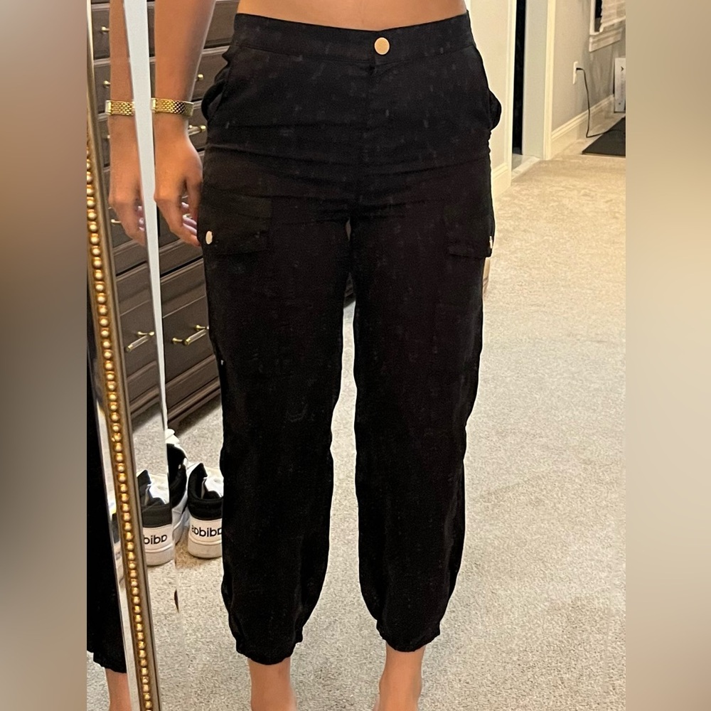 Black High Waisted Cargo Pants